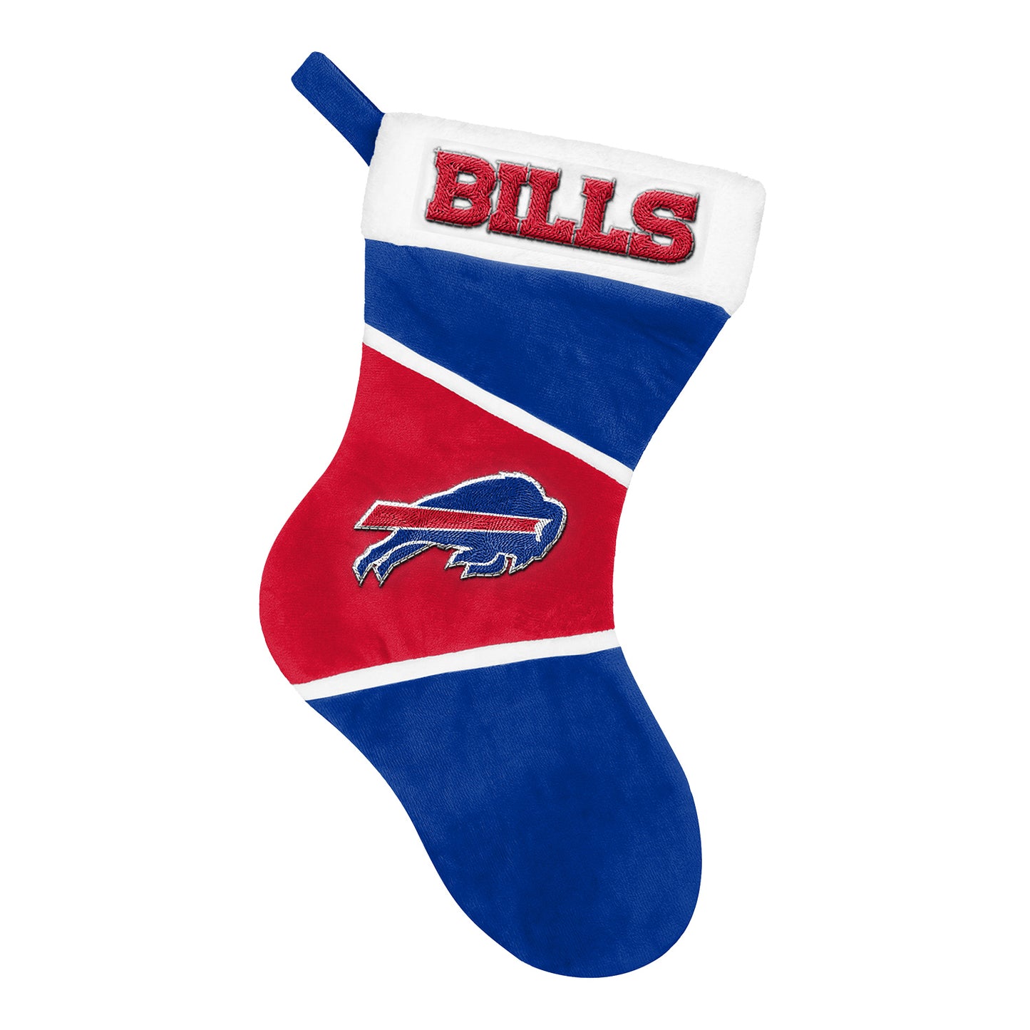 Buffalo Bills Embroidered Stocking In Blue & Red - Front View