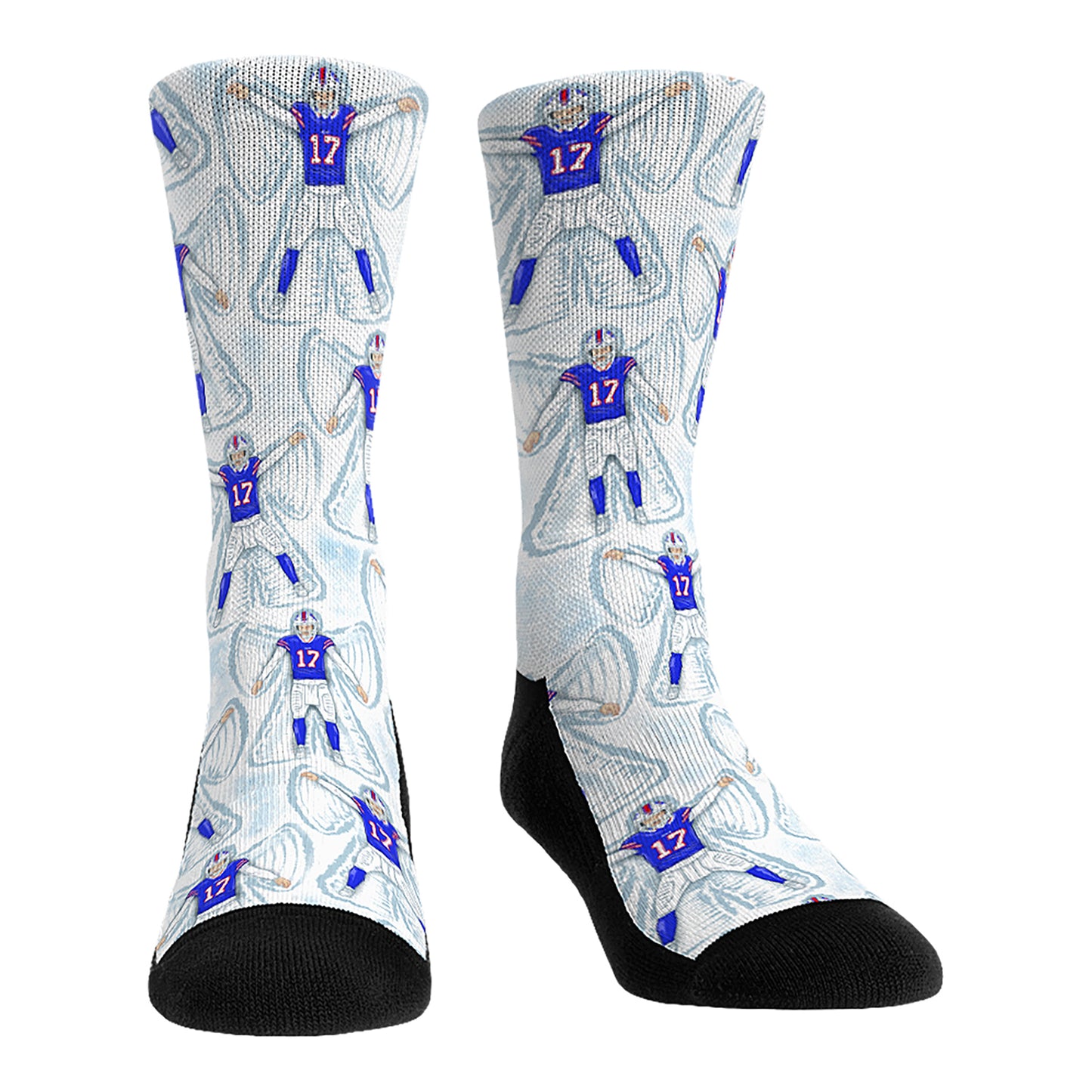 Youth Bills Touchdown Snow Socks In White - Front View