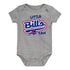 Newborn Little Bills Fan Onesie In Grey, Blue & Red - Front View