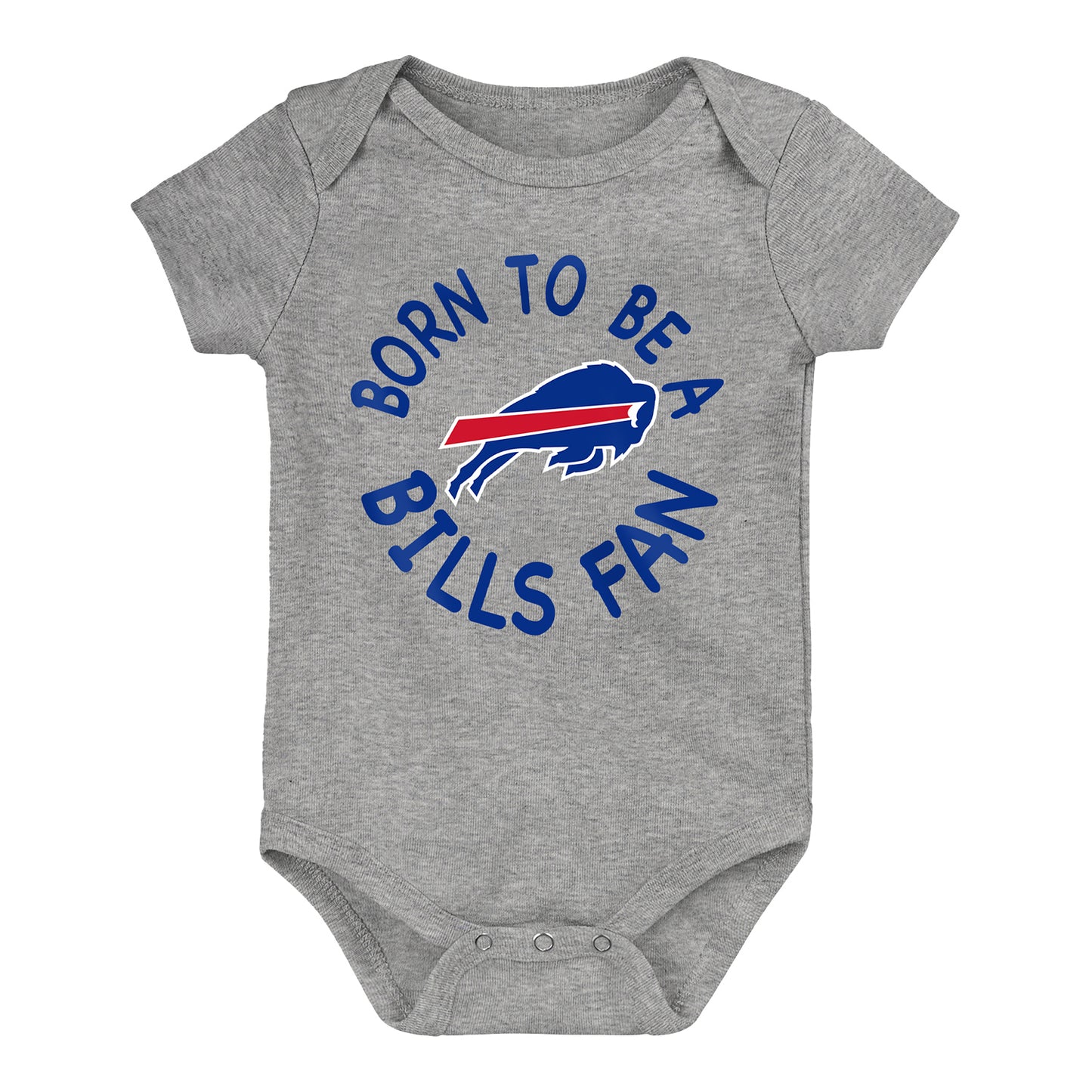 Infant Born to Be Bills Onesie 3-Pack In Grey - Individual Onesie Front View