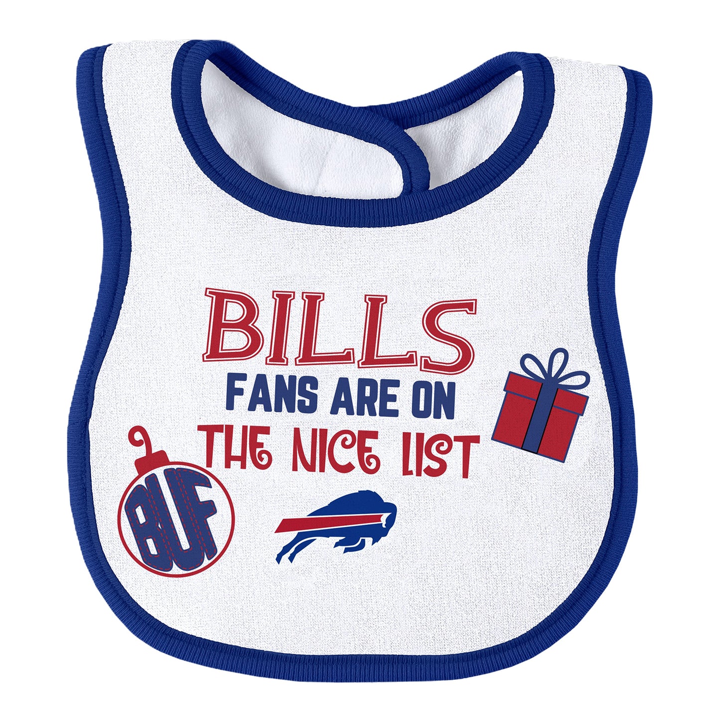 Buffalo Bills Infant Christmas Set - Bib Front View