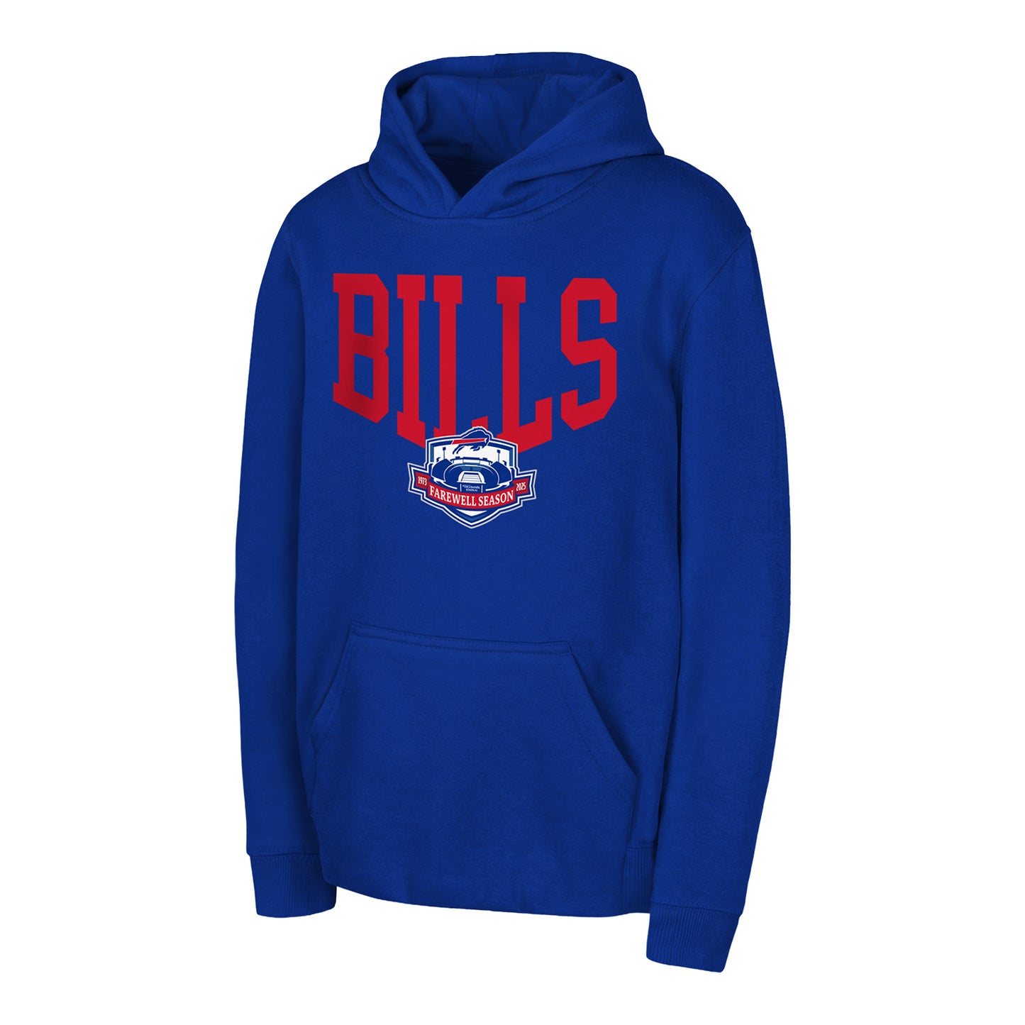 Buffalo Bills Highmark Stadium Farewell Season Youth Hoodie In Blue - Front View