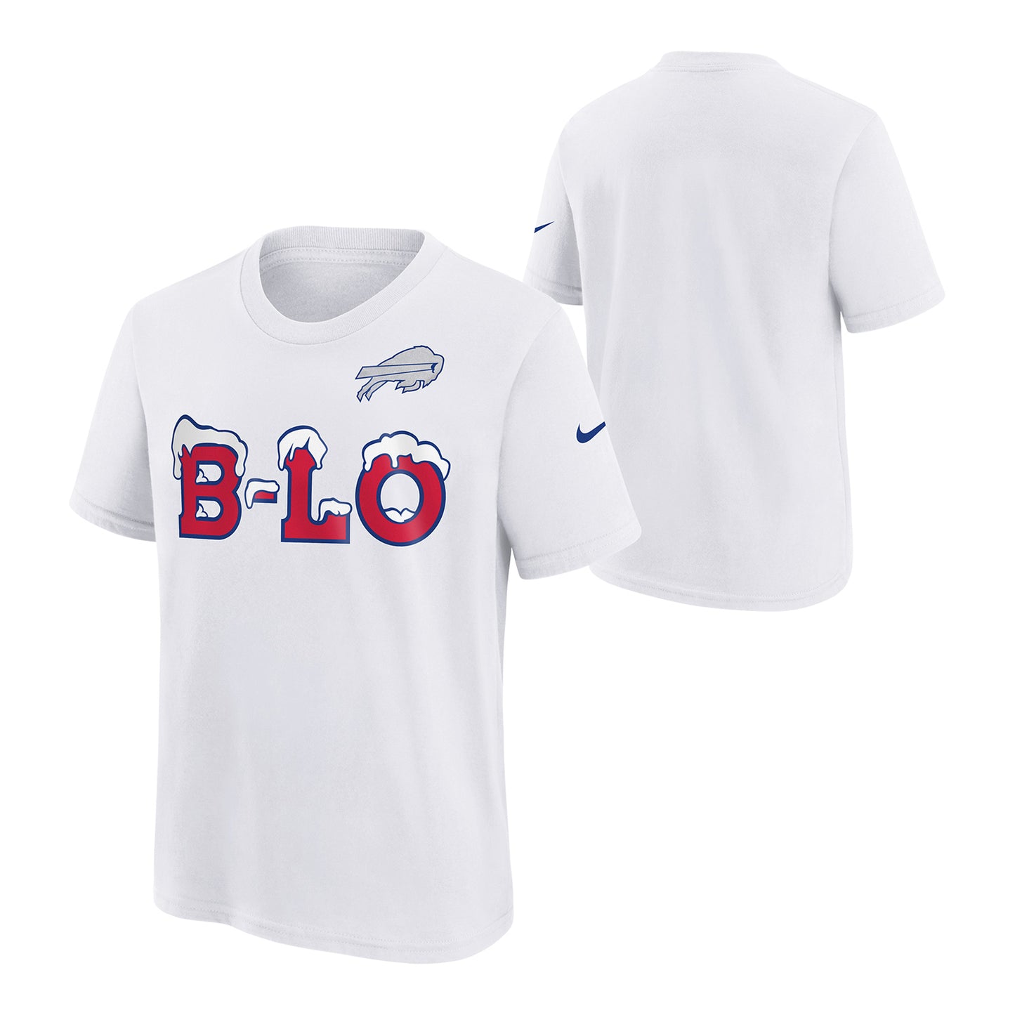 Youth Buffalo Bills Nike Rivalry Series T-Shirt In White - Front & Back View