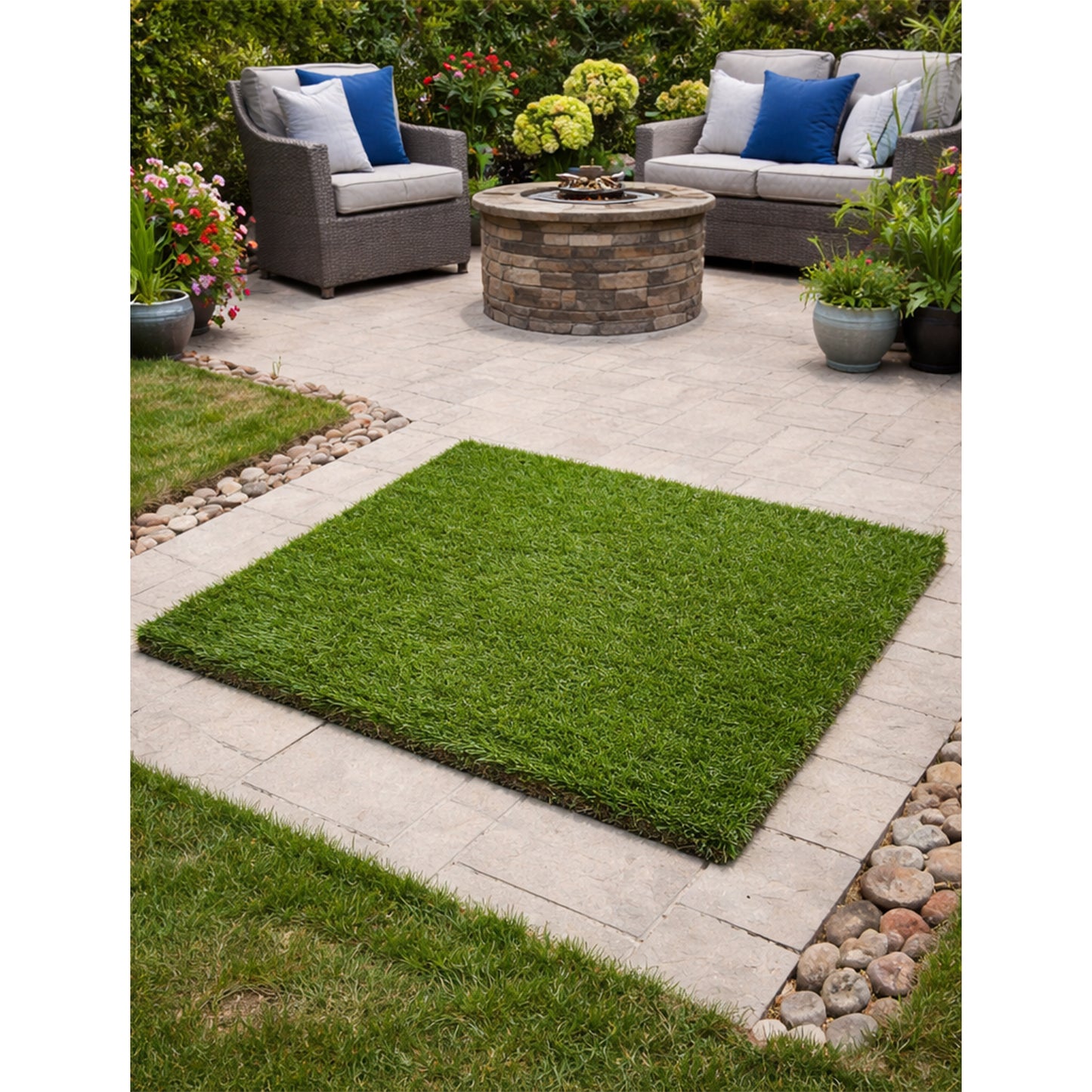 Buffalo Bills Highmark Stadium Authentic 6ft x 6ft Section of Turf In Green - Example Outdoor View