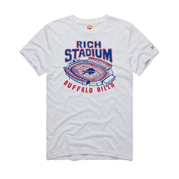 Homage Bills Rich Stadium T-Shirt In Grey - Front View
