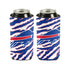16 oz. Bills Zebra Stripes Can Cooler in Blue, White and Red - Front and Back View
