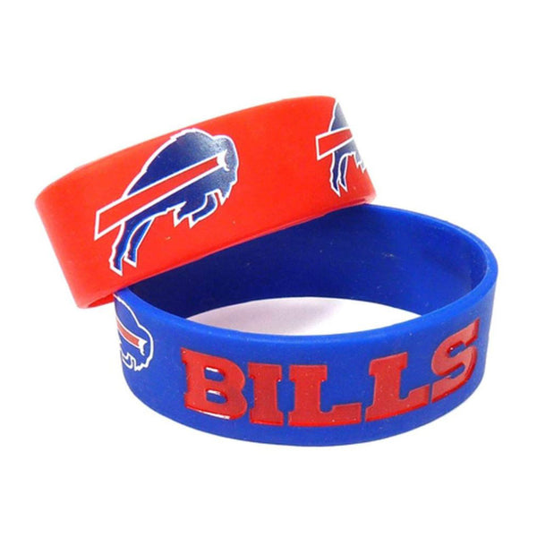 Bills 2 PK Team Logo Wristbands in Red and Blue