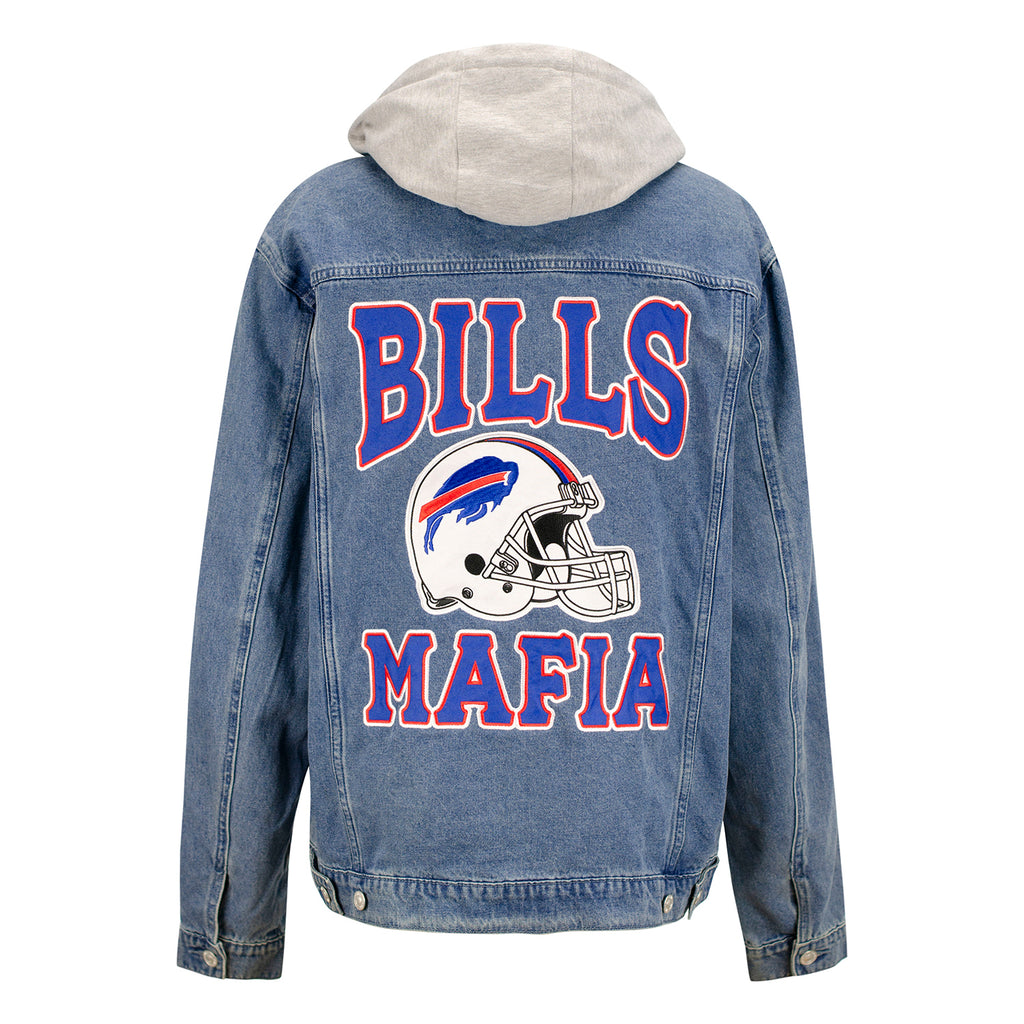 The Wild Collective Women's Buffalo Bills Black Hooded Puffer Jacket