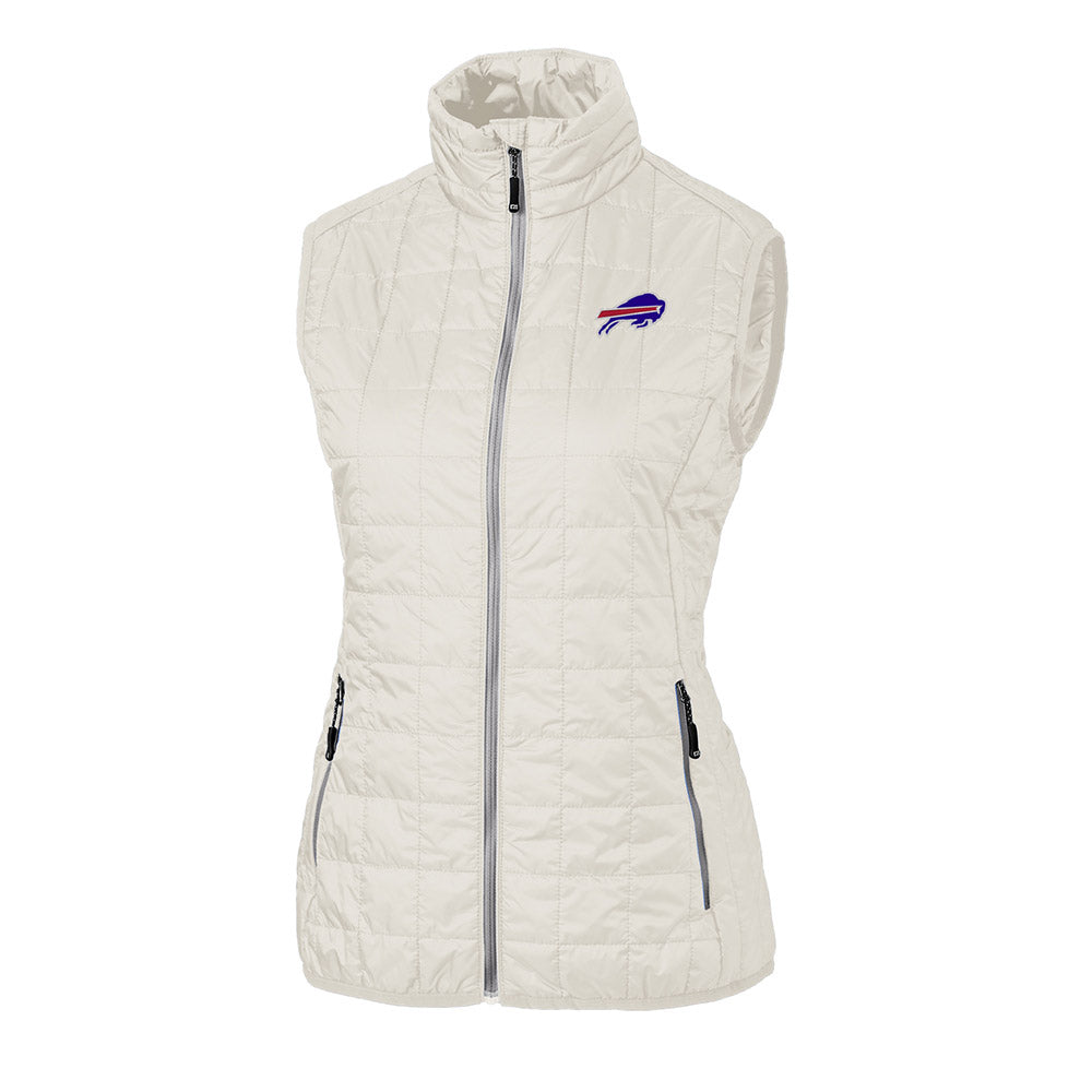 Ladies Rainier PrimaLoft Eco Full-Zip Vest in White - Front View