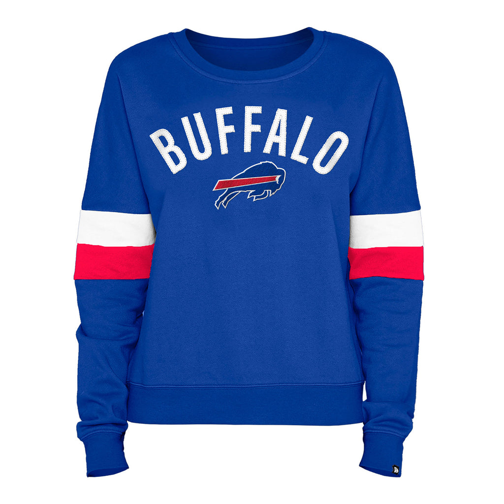 New Era Women's Buffalo Bills Grey Balloon Sleeve Crew Sweatshirt