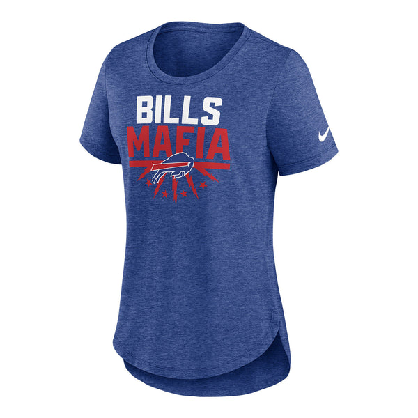 Ladies Nike Bills Mafia Short Sleeve T-Shirt in Blue - Front View