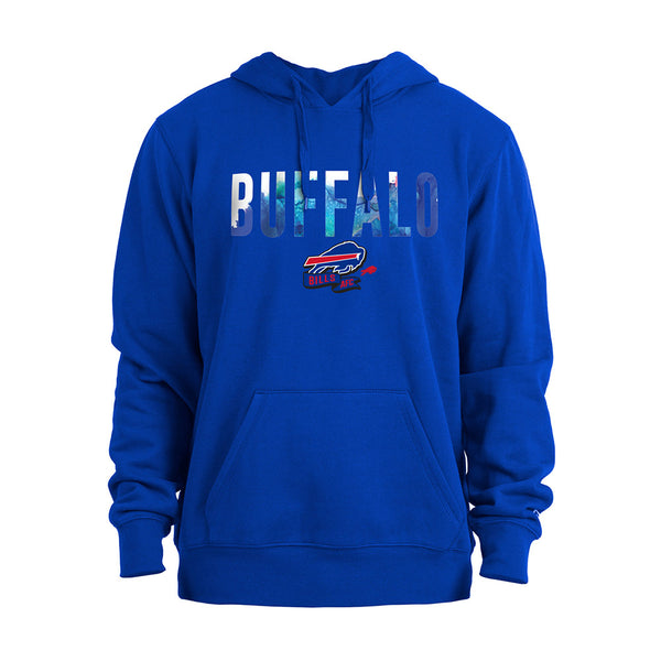 New Era Bills Sideline Team Logo Tie Dye Sweatshirt In Blue - Front View