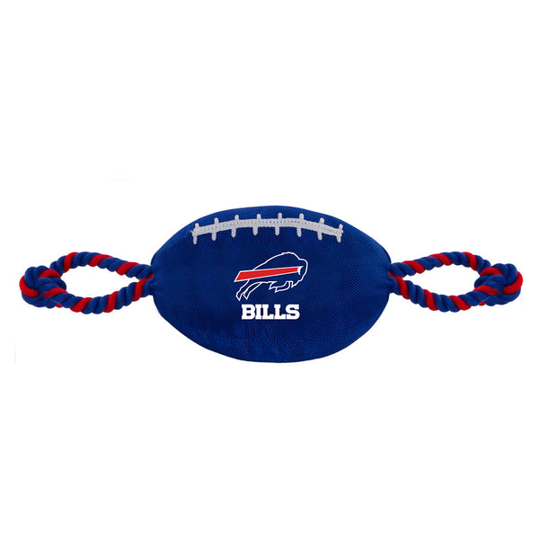Bills Nylon Football Pet Toy in Blue - Front View