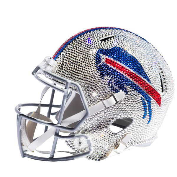 Bills Swarovski Crystal Mini Helmet in Silver, Red and Blue - Left View