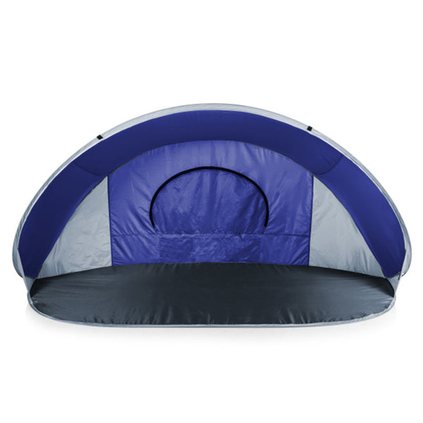 Picnic Time Bills Portable Beach Tent in Blue & Grey - Back View