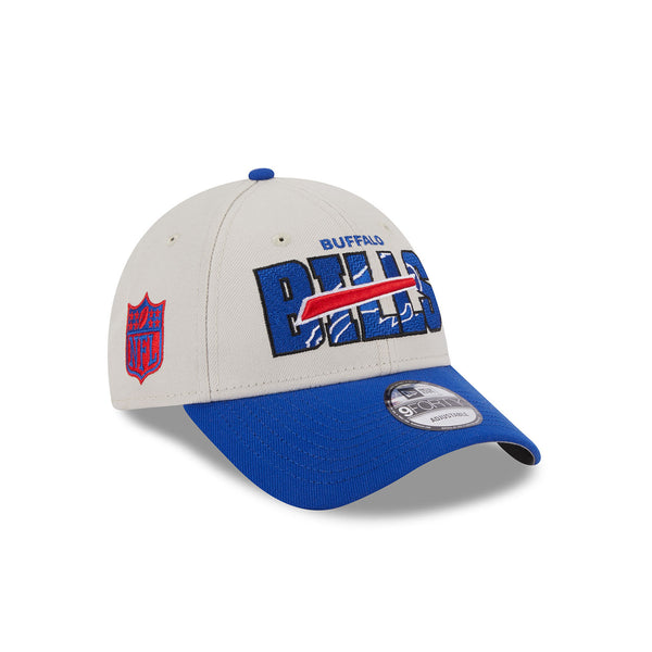 Youth New Era Bills 2023 NFL Draft Adjustable Hat in Grey and Blue - Angled Right Side View