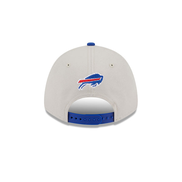 Youth New Era Bills 2023 NFL Draft Adjustable Hat in Grey and Blue - Back View