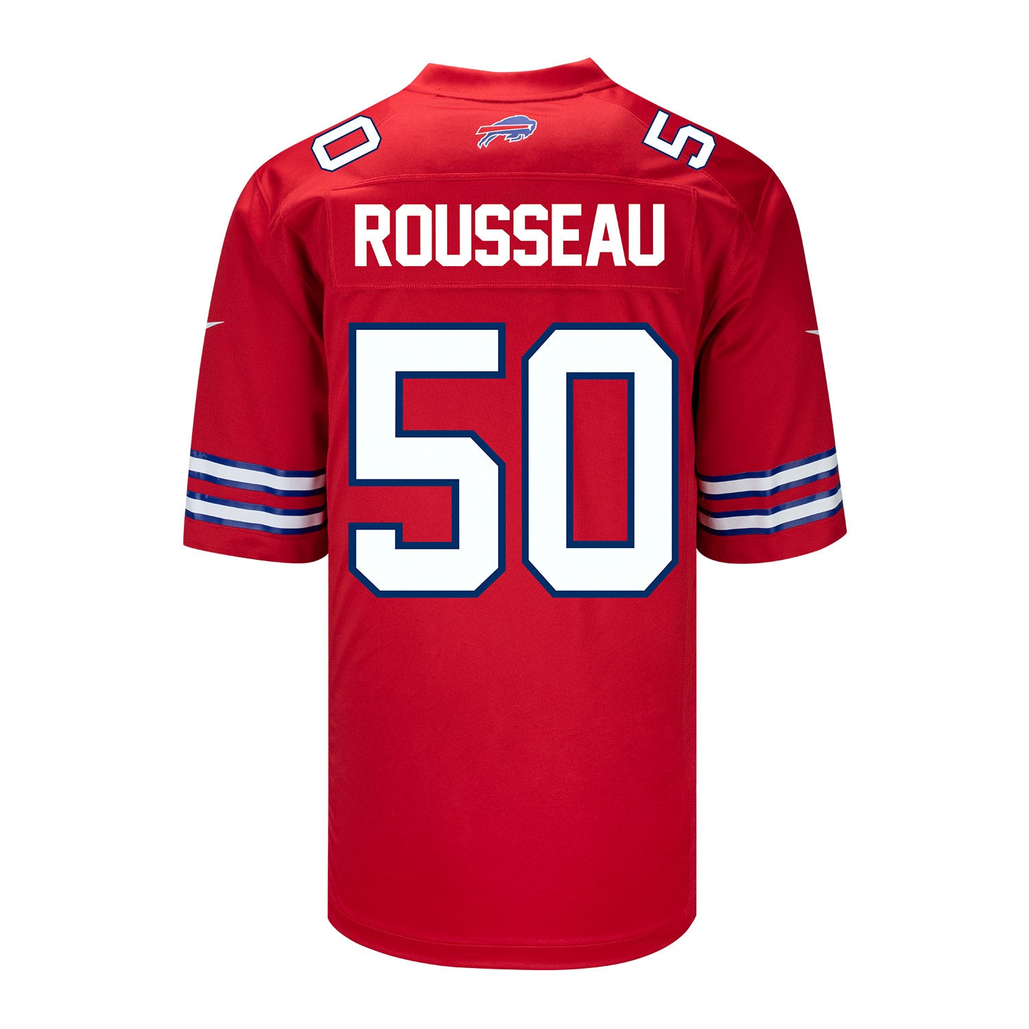 Nike Game Red Alternate Greg Rousseau Jersey - Back View