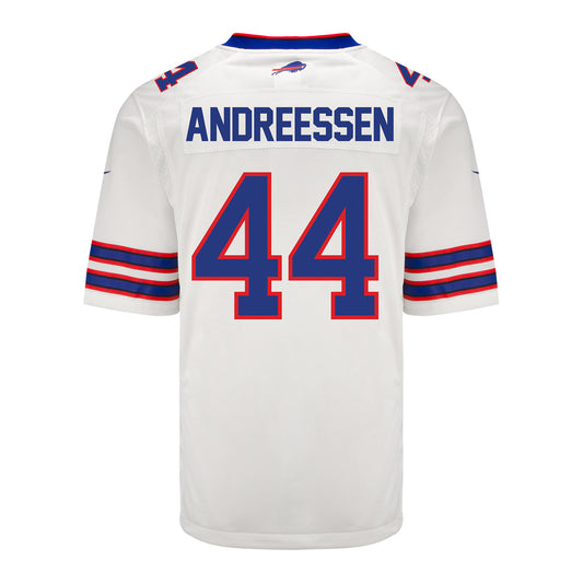 Nike Game Away Joe Andreessen Jersey In White - Back View