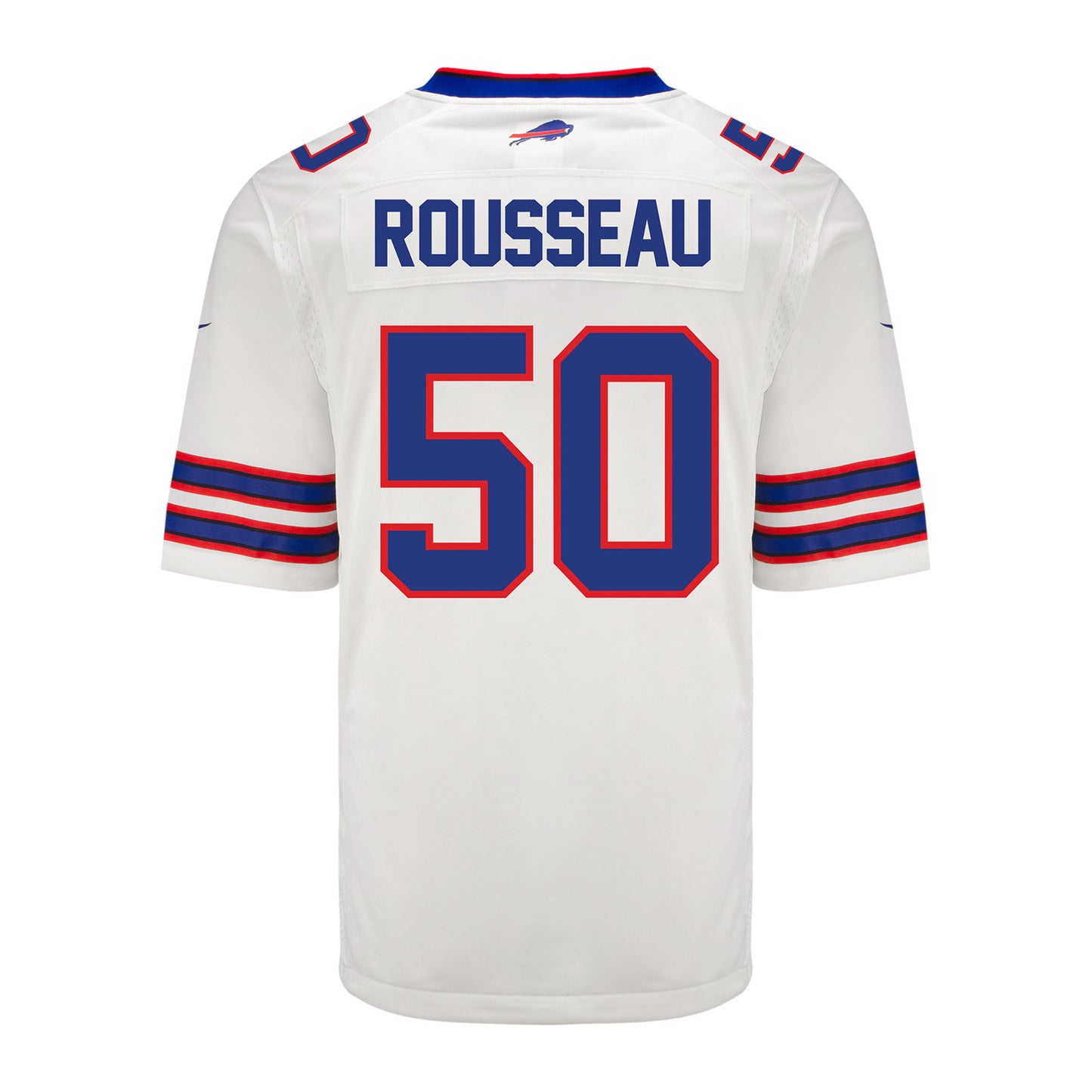 Nike Game Away Greg Rousseau Jersey In White - Back View