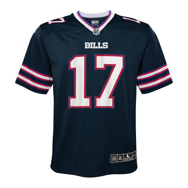 Youth Nike Inverted Josh Allen Jersey In Blue - Front View