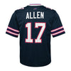 Youth Nike Inverted Josh Allen Jersey In Blue - Back View