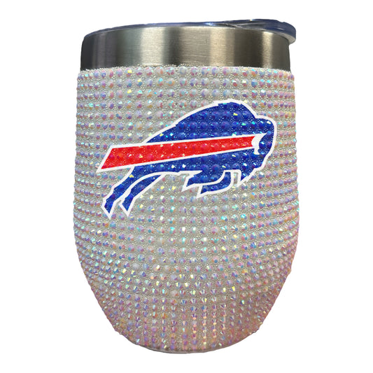 Buffalo Bills Bling 34 Oz. Tumbler In Silver - Front view