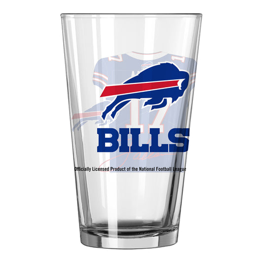 LOGO Brands Bills Josh Allen Pint Glass - Back View