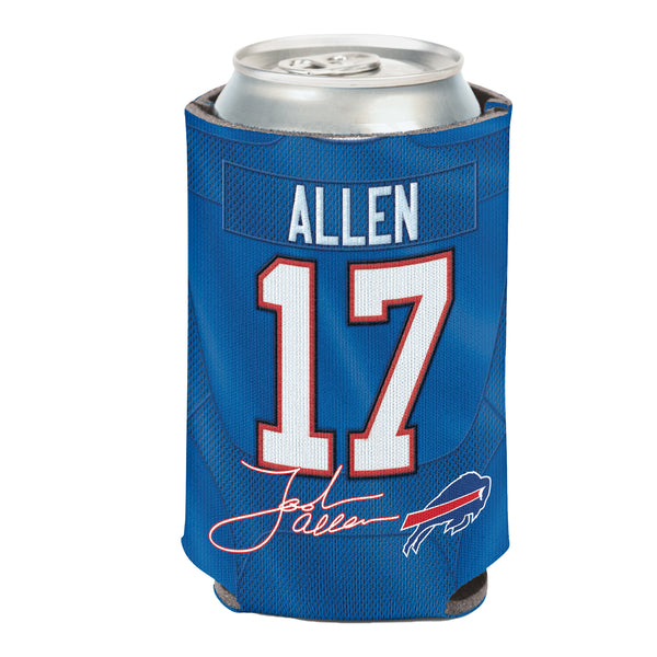 Bills Josh Allen 12 Oz. Can Cooler In Blue - Josh Allen Jersey Side View