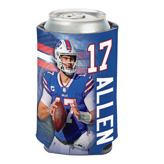 Bills Josh Allen 12 Oz. Can Cooler In Blue - Josh Allen Side View