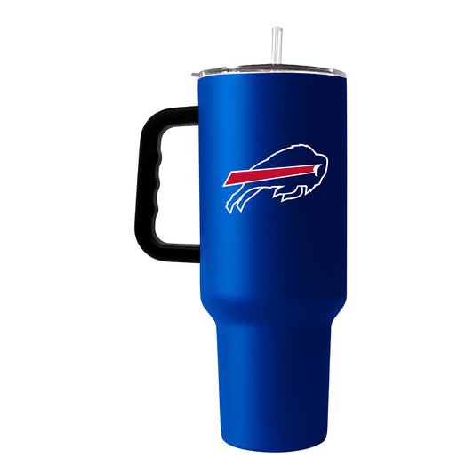 Bills 40 oz. Stainless Steel Travel Tumbler In Blue - Side View 1