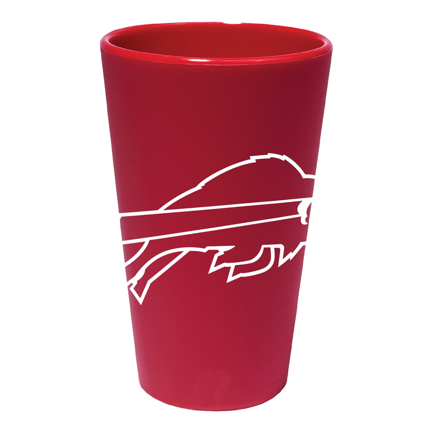 Bills 16 Oz. Silicone Pint Glass In Red - Front View