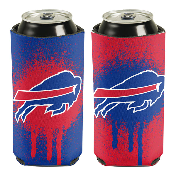 Bills 12 Oz. Spray Paint Can Coozie In Blue & Red - Front View