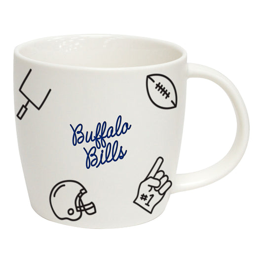 Bills 18 Oz. Playmaker Mug In White & Black - Left Side View