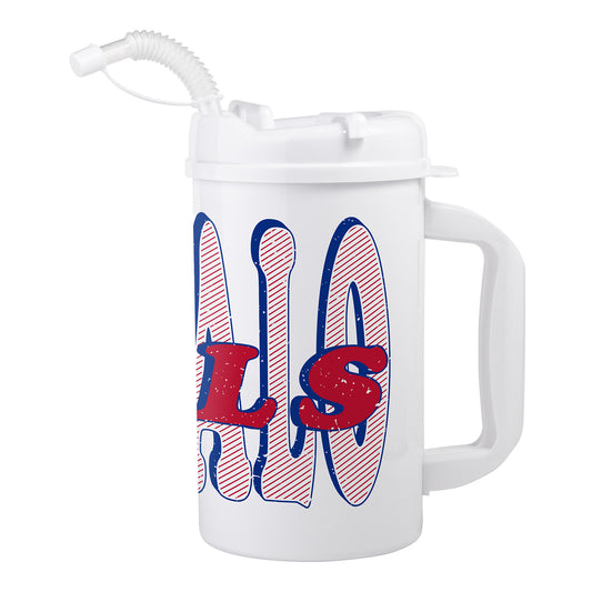 Bills 33 Oz. Cruise Plastic Tumbler In White & Red - Left Side View