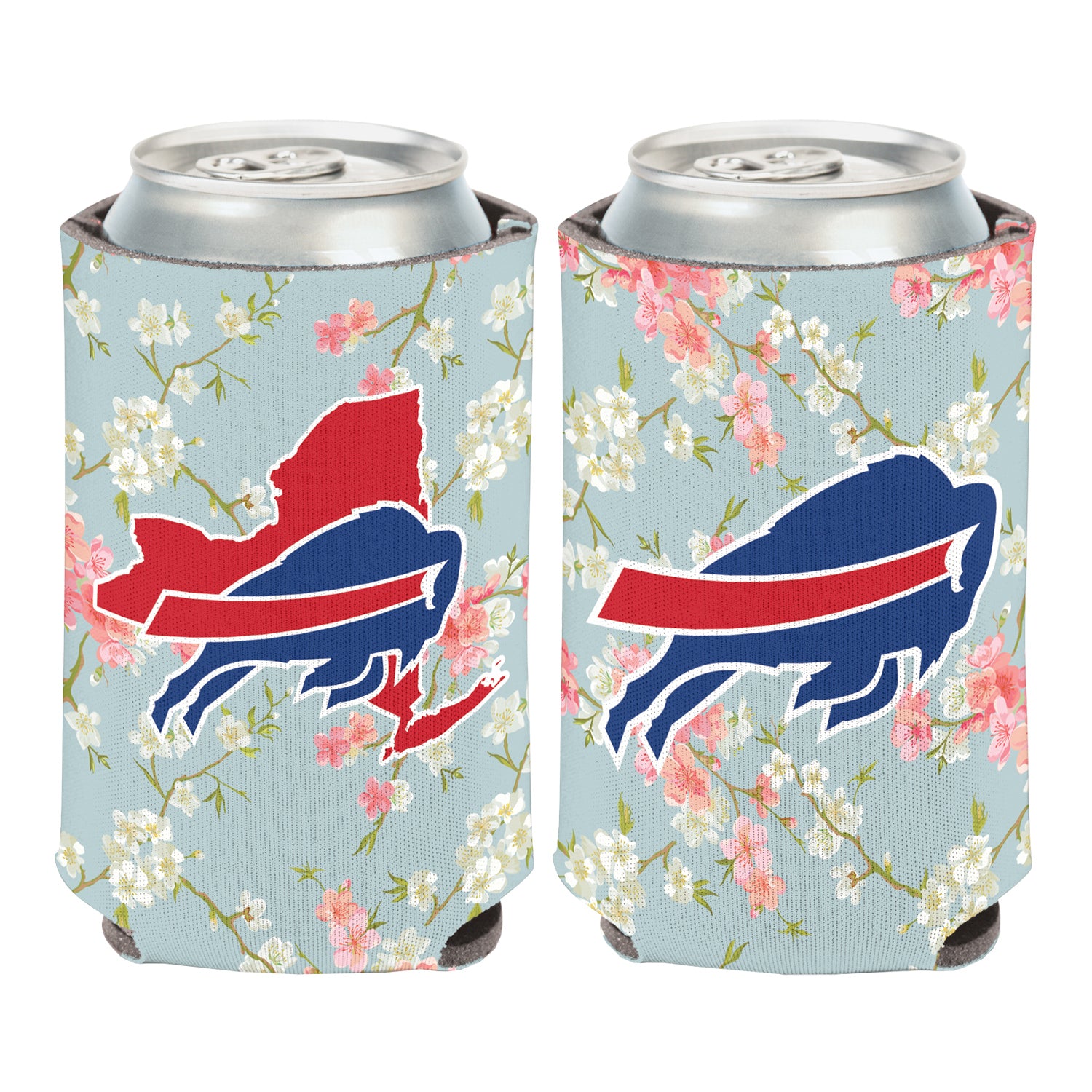 Wincraft Floral Buffalo Bills 12 oz Can Cooler In Teal - Front View