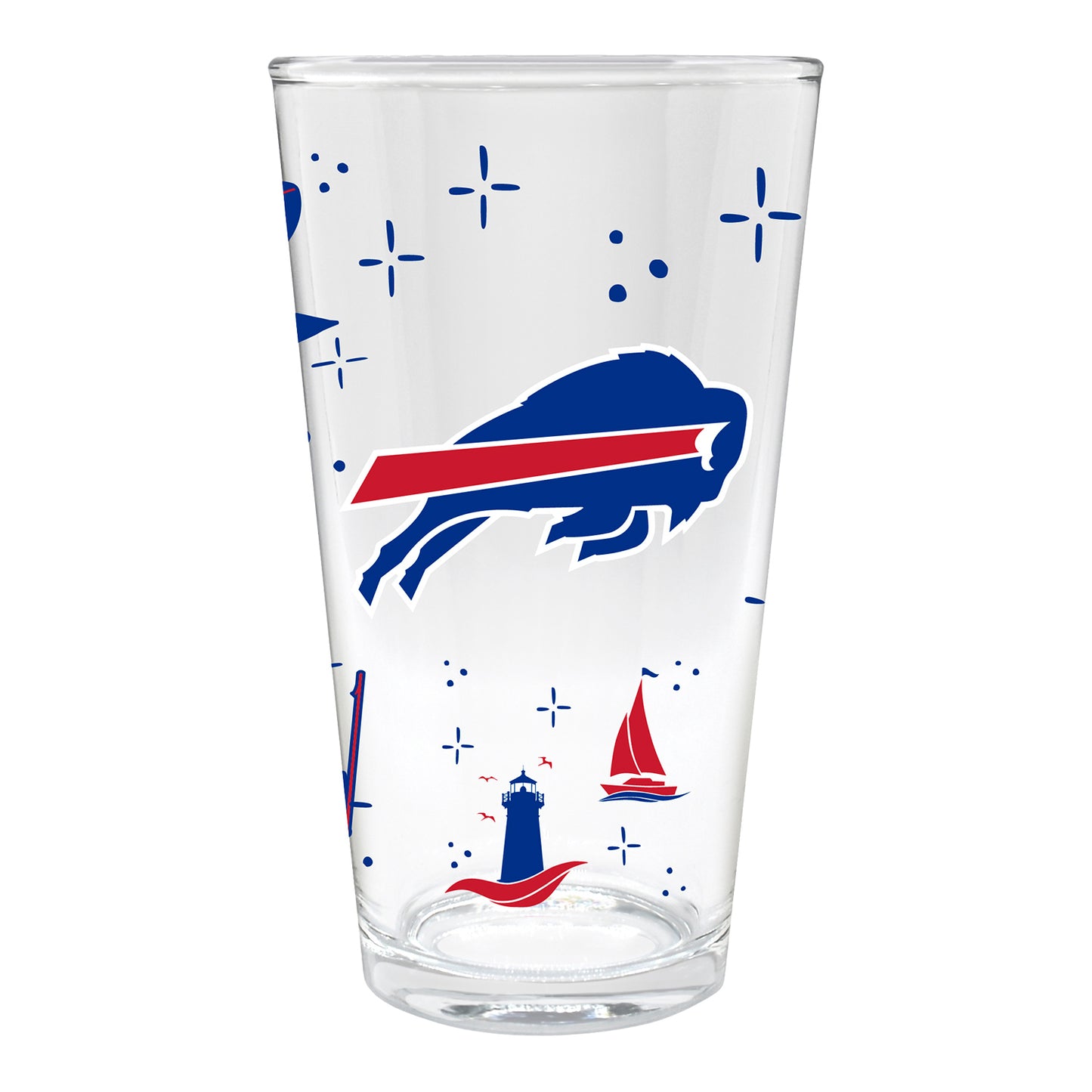 Buffalo Bills 16 oz Landmark Pint Glass - Front View