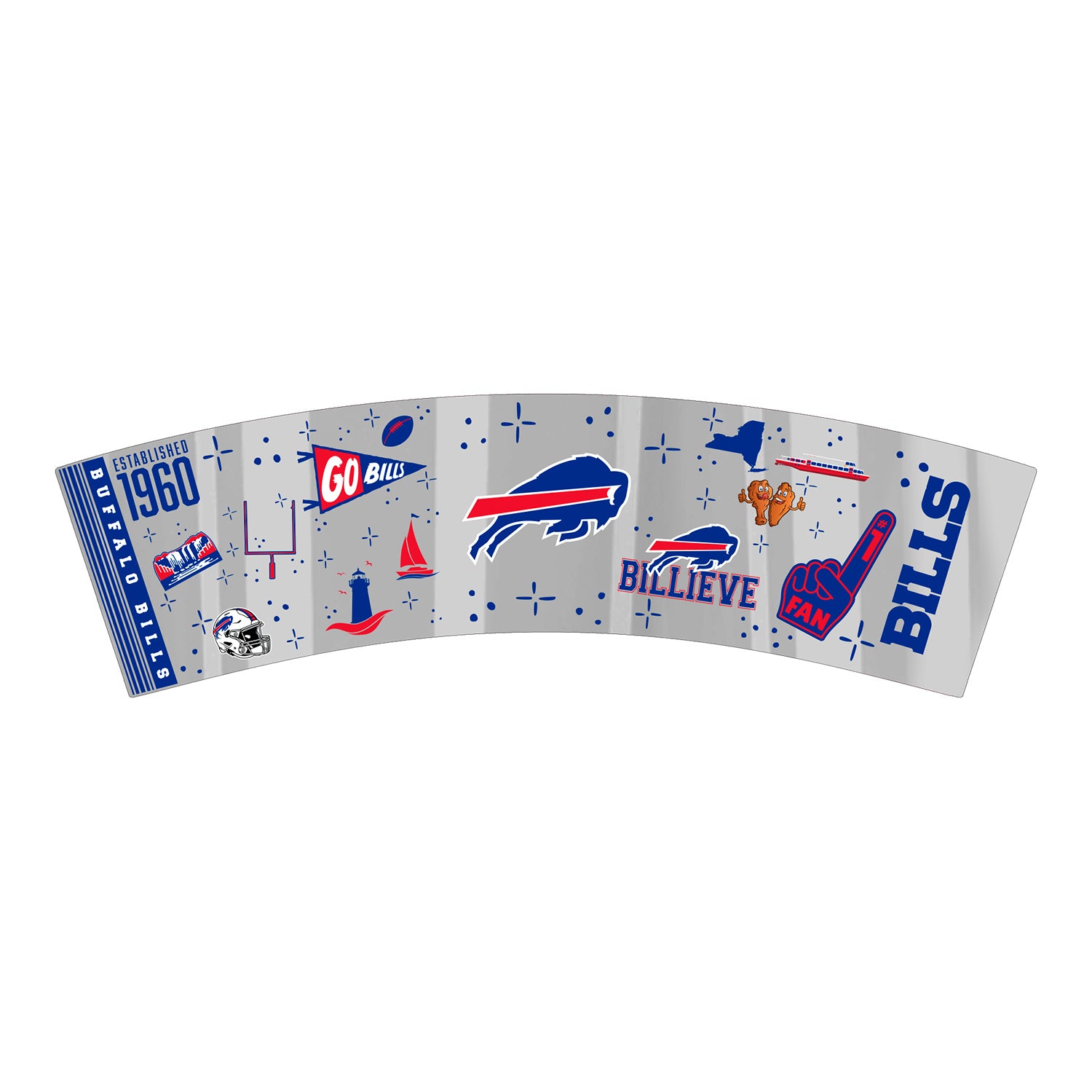 Buffalo Bills 2 oz Landmark shot Glass - Graphics View