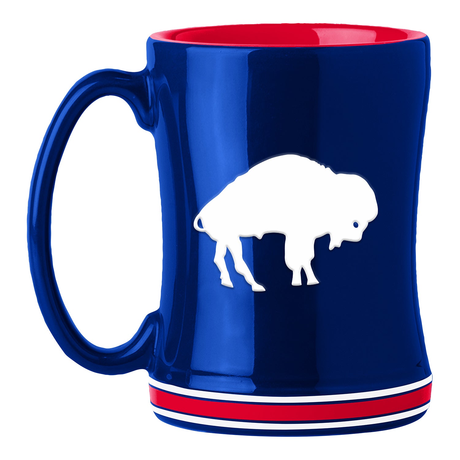 Buffalo Bills Classic Relief Mug In Blue, Red & White - Right Side View