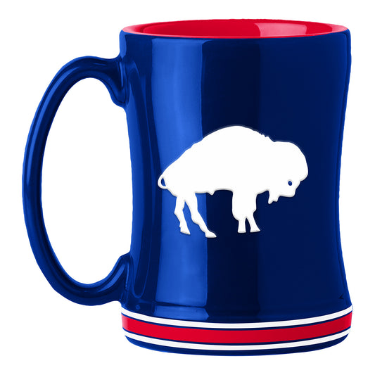 Buffalo Bills Classic Relief Mug In Blue, Red & White - Right Side View