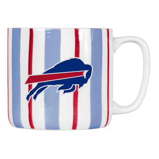 Buffalo Bills Brushstroke Stripe Mug In White - Front View