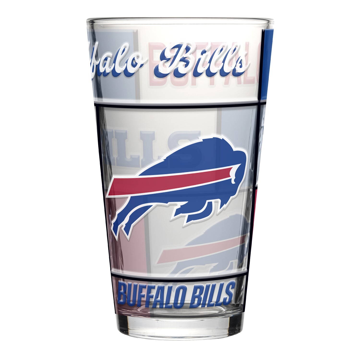Buffalo Bills Logo Stain Pint Glass - Front View