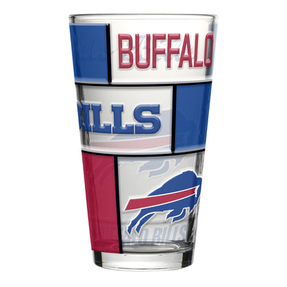 Buffalo Bills Logo Stain Pint Glass - Back View