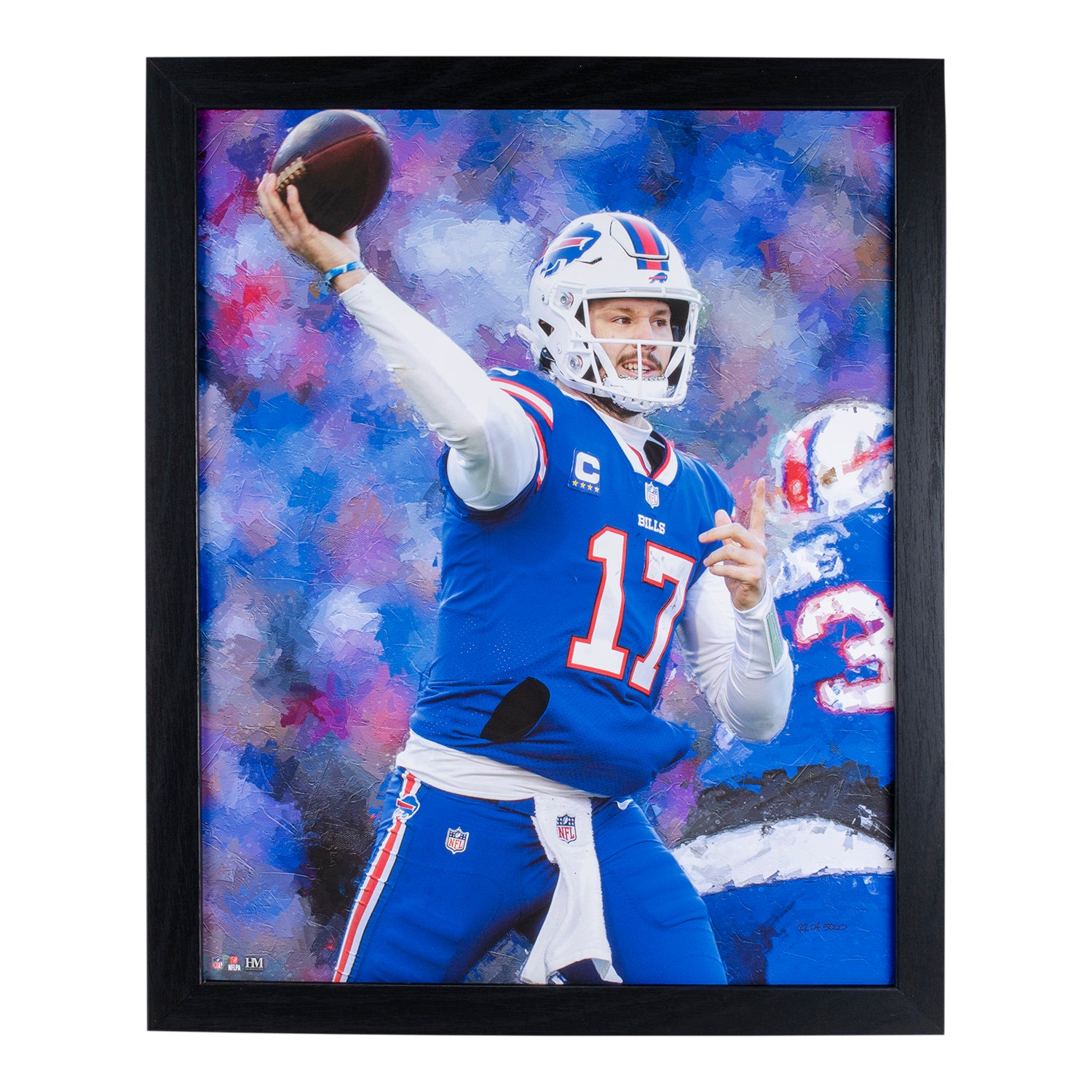 Highland Mint Buffalo Bills 16" x 20" Josh Allen Canvas In Blue & Black - Front View