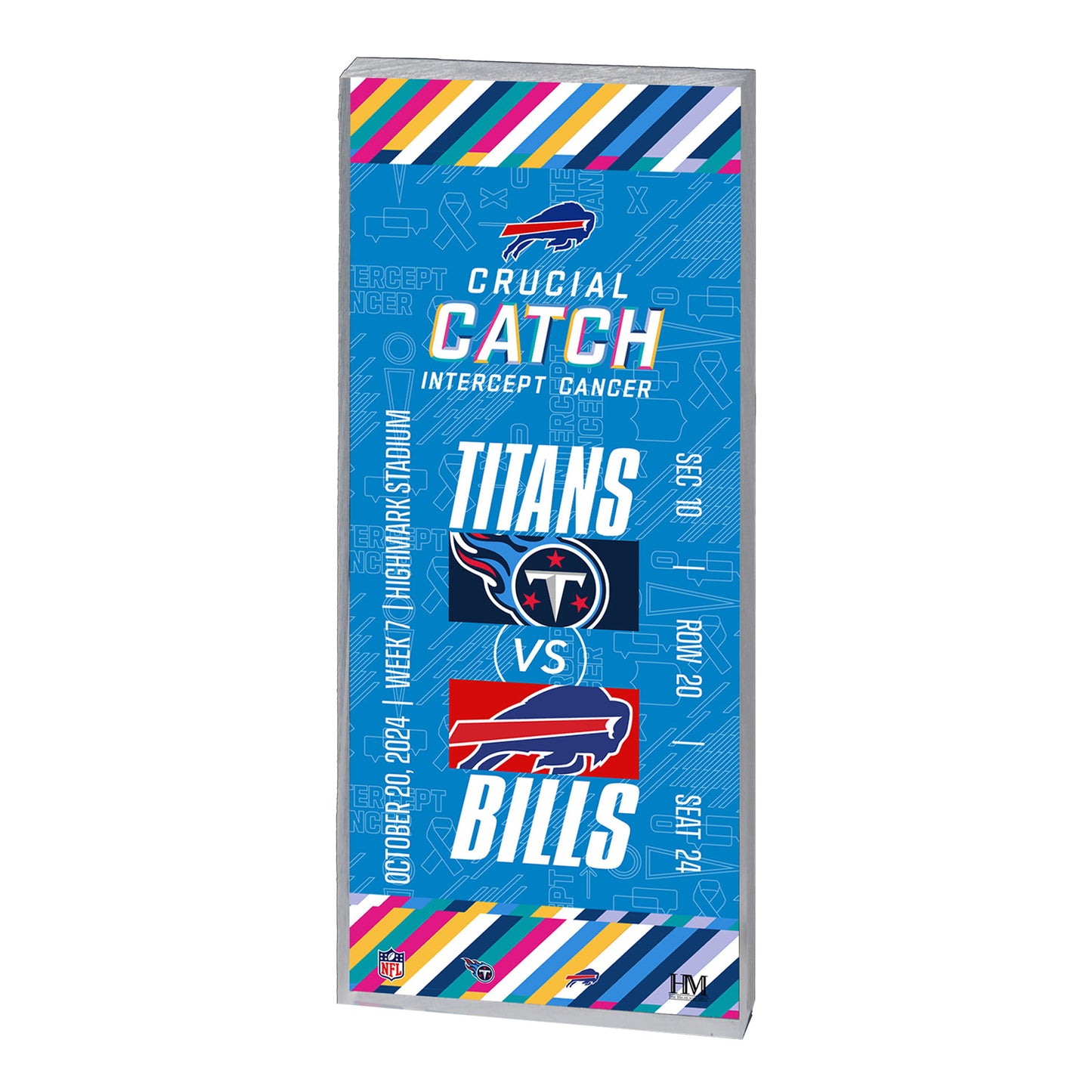 Buffalo Bills vs. Tennessee Titans 2024 Game Ticket In Blue - Front View