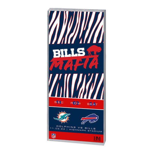 Buffalo Bills vs. Miami Dolphins 2024 Game Ticket In Blue - Front View