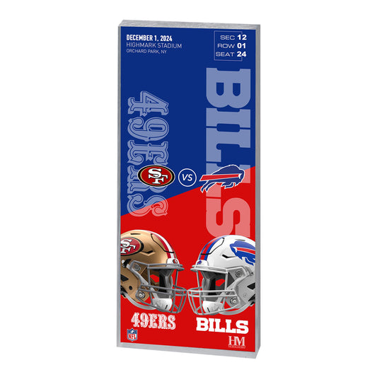 Buffalo Bills vs. San Francisco 49ers 2024 Game Ticket In Blue & Red - Front View