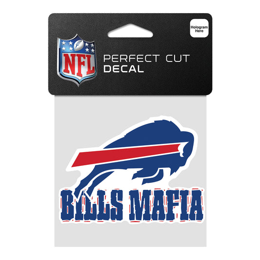 Bills Mafia 4" x 4" Decal In Blue, Red & White