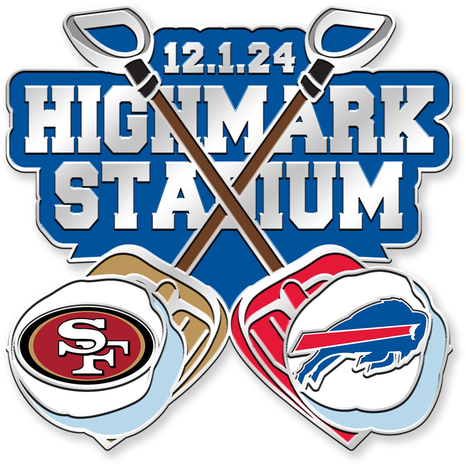 2024 Bills vs. 49ers Gameday Hatpin - Front View