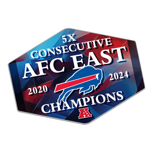 Buffalo Bills 2024 5X AFC East Division Champions Hatpin In Blue & Red - Front View